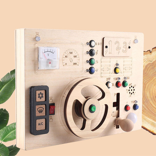 Led Montessori Busy Board, Led Madeira Sensorial Board