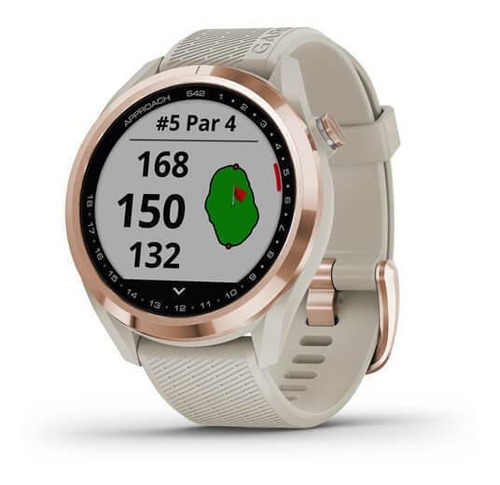 Smartwatch Garmin Approach S42 1.2" caja 43.4mm de  polímero rose gold, malla  light sand de  silicona