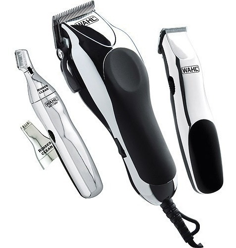 Kit Maquina Cortar Cabello Wahl Deluxe 29pz Trimmer Nasal Color Chrome