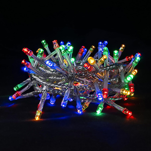 Luz Led Para Arbol Navidad Mini Tira Multicolor Enchufabl 8