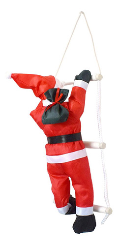Colgante De Papá Noel Trepando Por Una Escalera 20cmx60cm