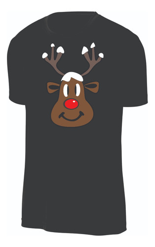 Camisetas Navideñas Navidad Renos Bufanda-cafe X 1 Unidad