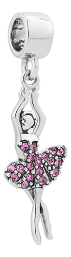 Colgante De Bailarina De Ballet Chili Jewelry, Color Rosa, P