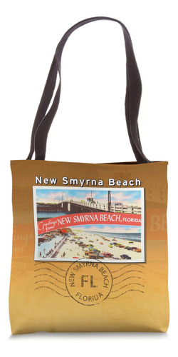 New Smyrna Beach Florida Fl Bolsa De Tela Con Postal Grande 