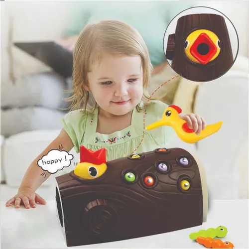 Pica-pau Brinquedo - Pegar E Alimentar Pica-Pau Jogo - minhoca magnética,  brinquedos Montessori para bebês, brinquedo pica-pau com fome, brinquedos