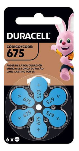 Pilas Para Audífonos Duracell Tamaño 675 X6 Unidades