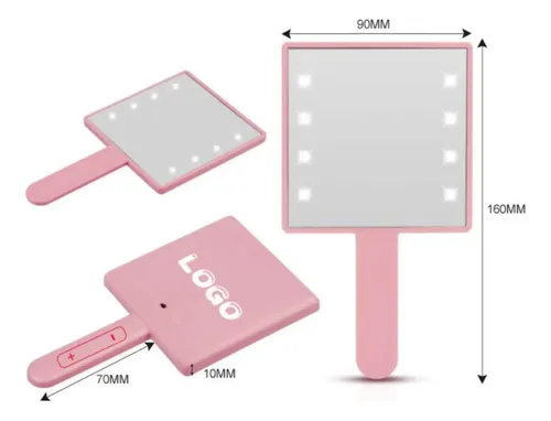 Makeup Mirror With Led Light Vanity Mirror For Girls Pink