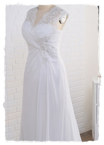 Promoção Plus Size Vestido De Noiva Evasê Drapeado Callista