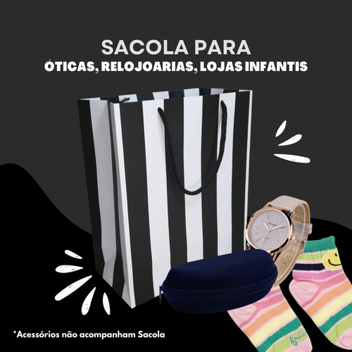 50 Sacolas De Papel Para Presente (m) - 22x18,5x9cm
