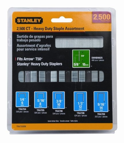 Stanley Tra700bn Heavy-duty Staple & Brad Assortment, Paquet