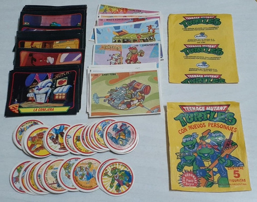 Lote De 137 Figuritas Diferentes Tortugas Ninja Aladino 1992