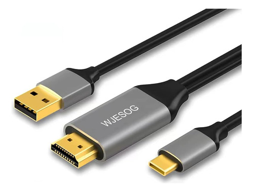 Wjesog Hdmi A Usb C Cable Adaptador 6.6ft 4k Con Adapta