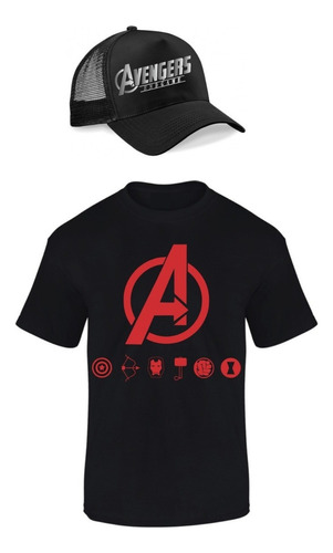 Avengers Vengadores Camiseta + Gorra Camionera  Combo