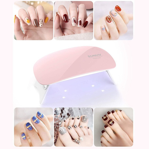 Imagen 9 de 10 de Secador De Uñas Lampara Uv Led Sun Mini Seca Esmalte Crazy