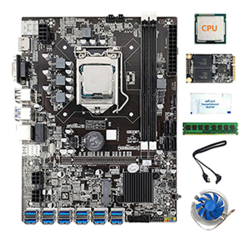 Placa Madre Minera De 5 X 12 Usb 3.0 B75 Btc, Cpu, Ventilado