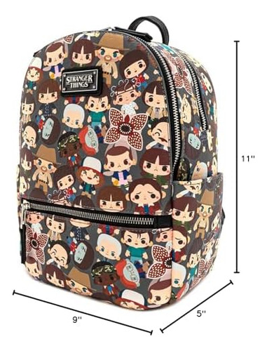 Mini Mochila Con Estampado Integral De Chibi Y Personajes De
