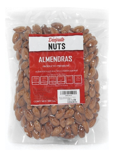 500 Gr. Almendra Natural Excelente Calidad Almonds Nueces