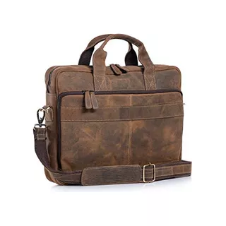 16 Inch Leather Briefcases Laptop Messenger Bags For Me...