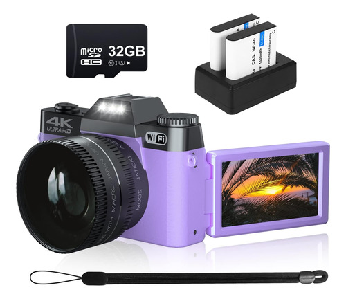 Vjianger Cámara Para Fotografía 4k 48mp Vlogging Camera Con 