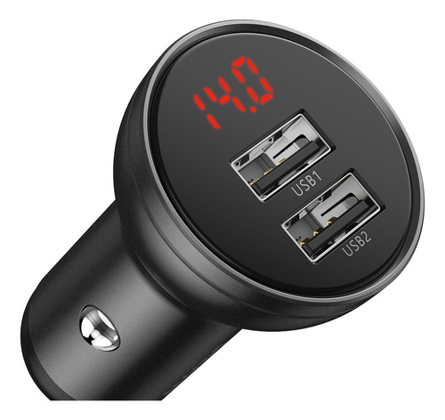 Cargador Baseus 24w Digital Pantalla Dual Usb 4.8a Coche Par