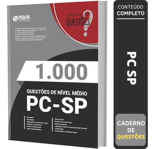 Caderno De Testes Pc Sp Questões Gabaritadas Concurso Pc Sp