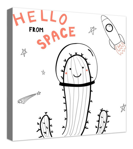 Cuadro Decorativo Canvas Moderno Hello From Space Cactus