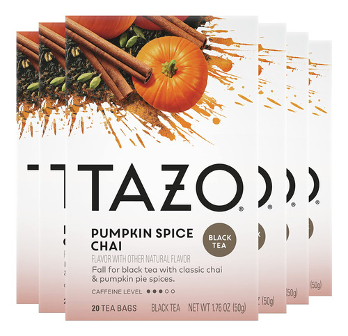 Tazo Bolsas De Te Negro Pumpkin Spice Chai, 20 Unidades (paq