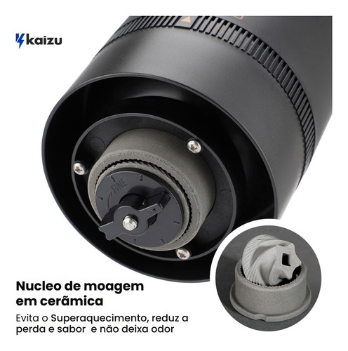 Moedor E Triturador De Café Grãos Elétrico Portatil Recarregável Kaizu