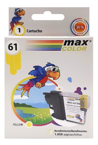 Cartucho Maxcolor Amarillo Compatibl Brother Dcp-165c Lc-61y