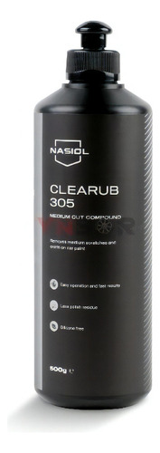 Polidor Refino Clearub 305 Medium Cut Compound 500g Nasiol P 110V/220V