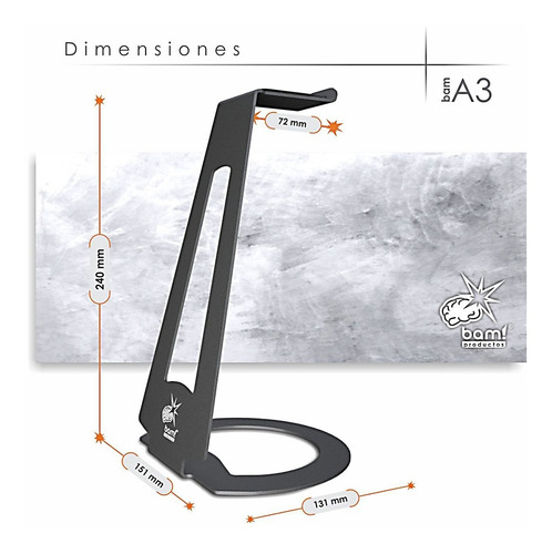 Imagen 7 de 8 de Soporte Base Auricular Acero Bam A3 Alto + Peso Premium!!!