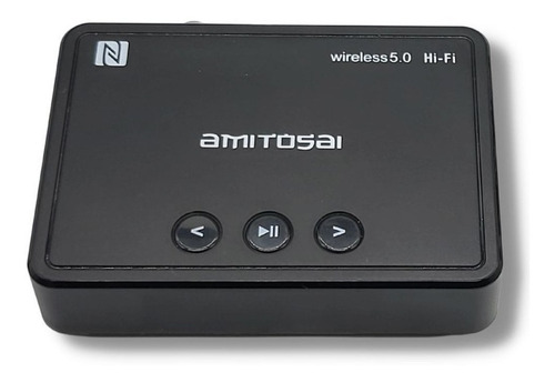 Receptor Audio Bluetooth 5.0 Y Reproductor De Pendrive Mp3 Con Control Remoto Y App Aux 3,5 Rca Para Equipos De Audio Amitosai Mts-btnfcplay Negro