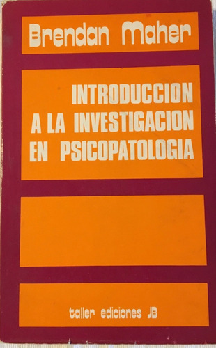 Libro Introducción A La Invetigación En Psicopatologia