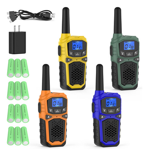 Walkie Talkies - Paquete De 4 Walkie-talkies Recargables Par