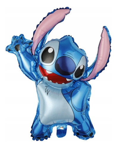 Set Globos Stitch Silueta Y Redondo Azul