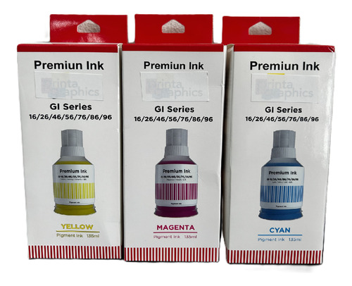 Kit 3 Botellas Cmy G16 Para Gx7010 Gx6010 Gx5010 Pigmentada