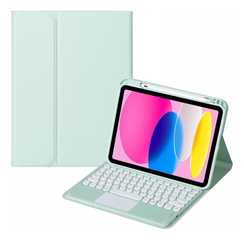 Funda De Cuero Con Teclado Táctil Para iPad 10th Gen 10.9 20