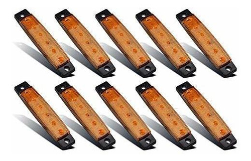 Partsam 10x 3.8 12v Ámbar Frente Marcador Lateral 6 Led Del 