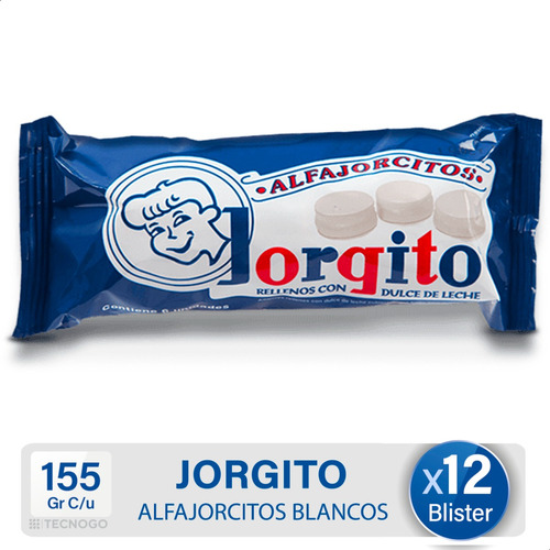 Mini Alfajor Jorgito Blanco Dulce De Leche - X12 Blisters