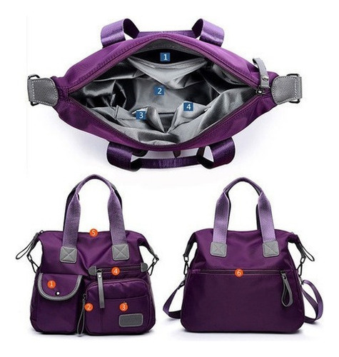 Bolso De Hombro Impermeable Oxford Crossbody Bolsos Morado