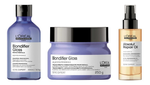 Kit Loreal Blondifier Shampoo 300ml + Mascara 250g + Spray 