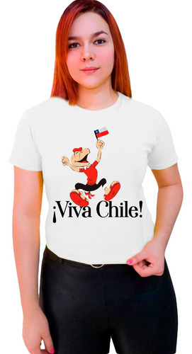 Polera Algodón Fiestas Patrias Condorito Viva Chile Familiar