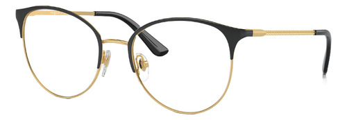 Lentes Oftálmicos Vogue Vo4108 280 Redondo Negro Oro Negro/oro
