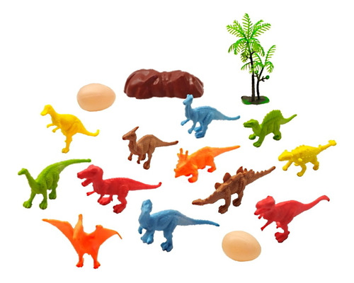 Dinossauro De Brinquedo Coleção 12 Bonecos Ovos E Acessórios