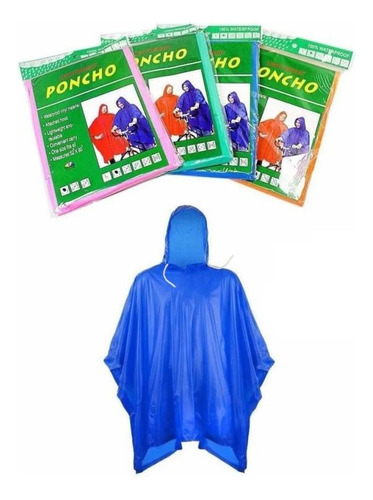 Poncho Azul Ligero Impermeable Evite La Lluvia