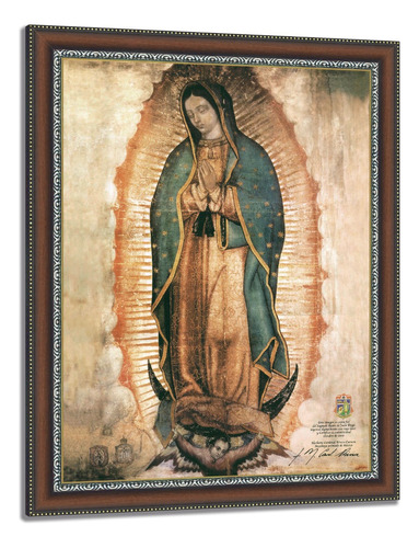 Cuadro Marco Clasico Virgen De Guadalupe Certificada 70x100