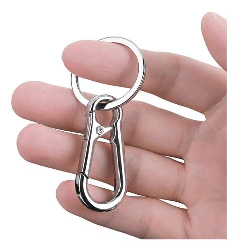 Llavero De Metal Con Forma De Mosquetón Con Clip De Mosquetó