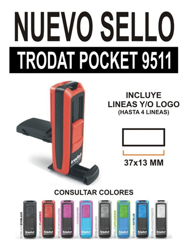 Sello Pocket Automatico Bolsillo Trodat +4 Lineas Zona Norte