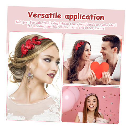 2 Piezas Diadema Corazón Accesorios De Corazón Para Mujer