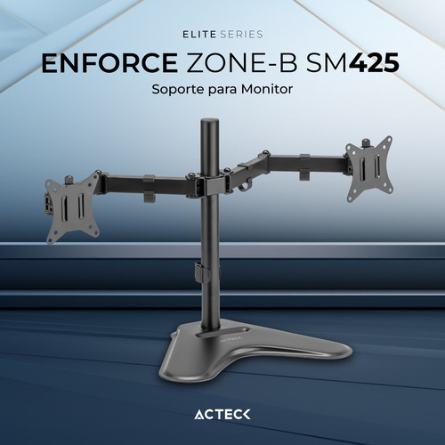 Soporte Articulado Acteck Enforce Sm425 2 Monitores 17/32 Color Negro
